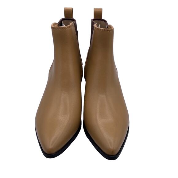 New A New Day Gwen Tan Faux Leather Pointed Toe Block Heel Ankle Boots Size 6.5 - Picture 2 of 8